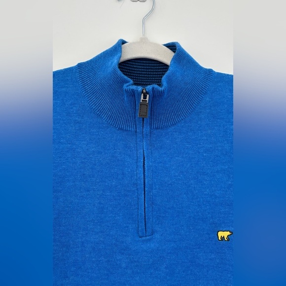 Jack Nicklaus Men's Size Large Golf Sweater Vest 1/4 Zip Pullover Bear Logo Blue - Picture 3 of 10